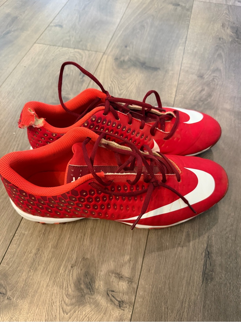 Nike Vapor Fast Flex Red White Cleats Men’s 12 Baseball Football